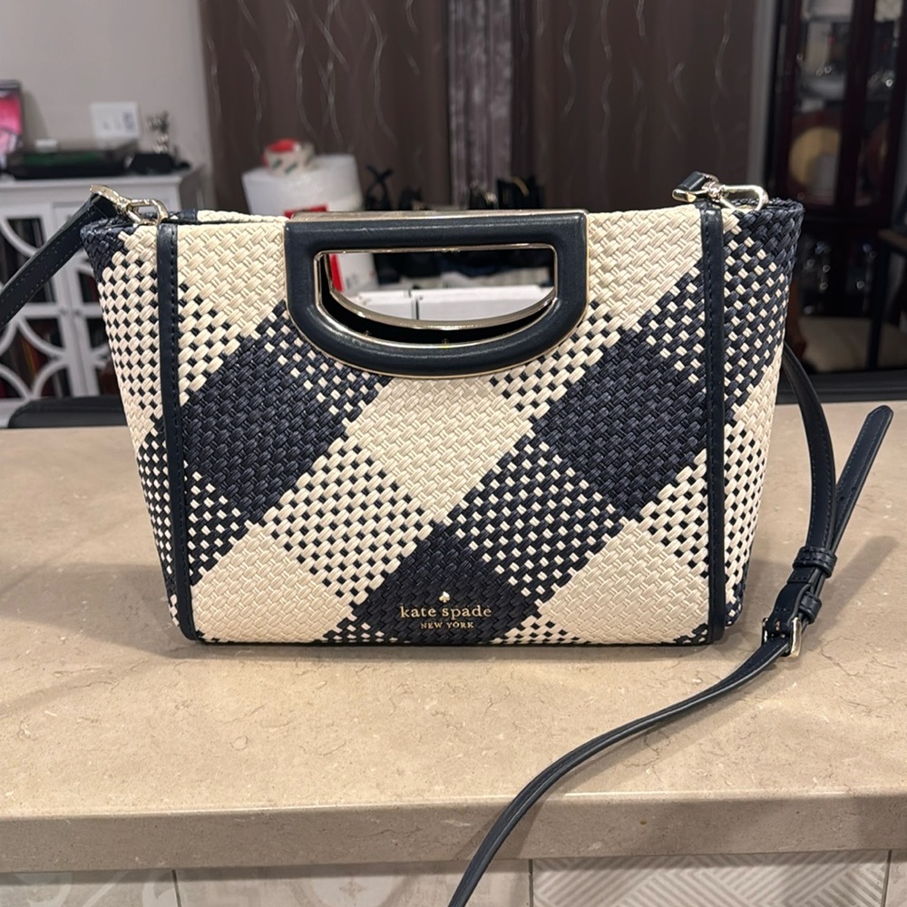 Kate Spade blue/white check bag